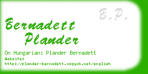 bernadett plander business card